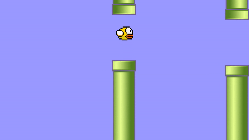 GIF d'un jeu de Flappy Bird