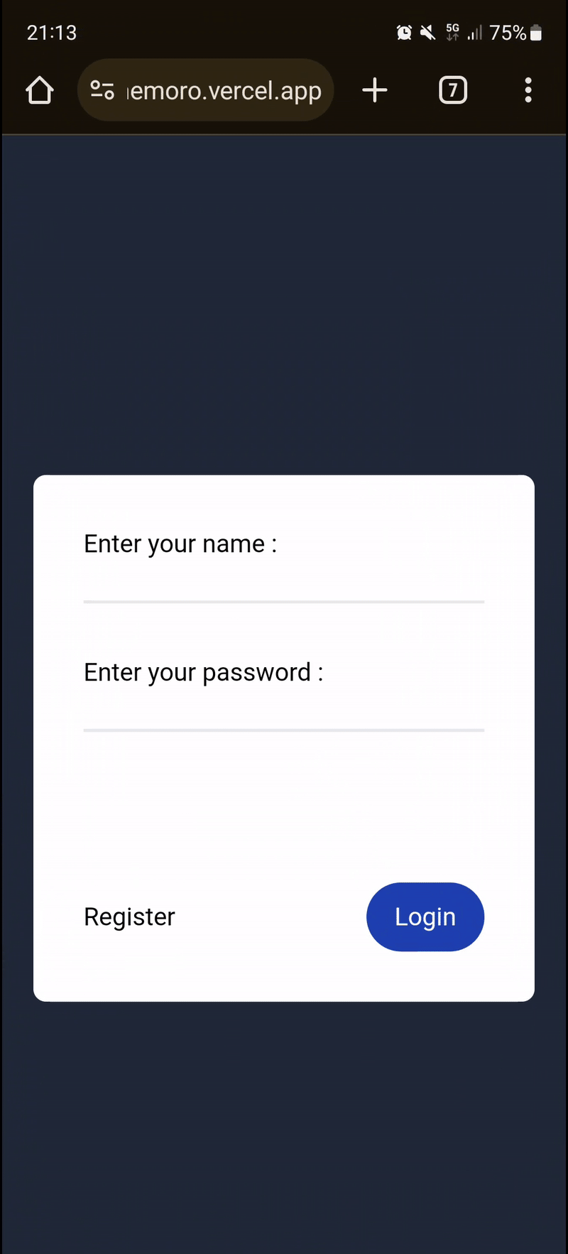 GIF d'une application de gestion de cartes d'apprentissage
